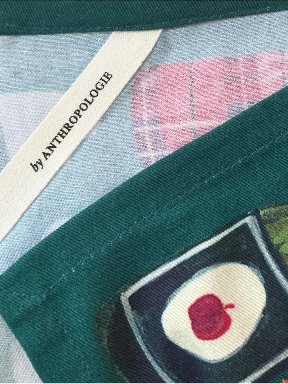 NWOT Anthropologie Large 100% Cotton Fall Apple Cider Theme Dish Towel Retro
